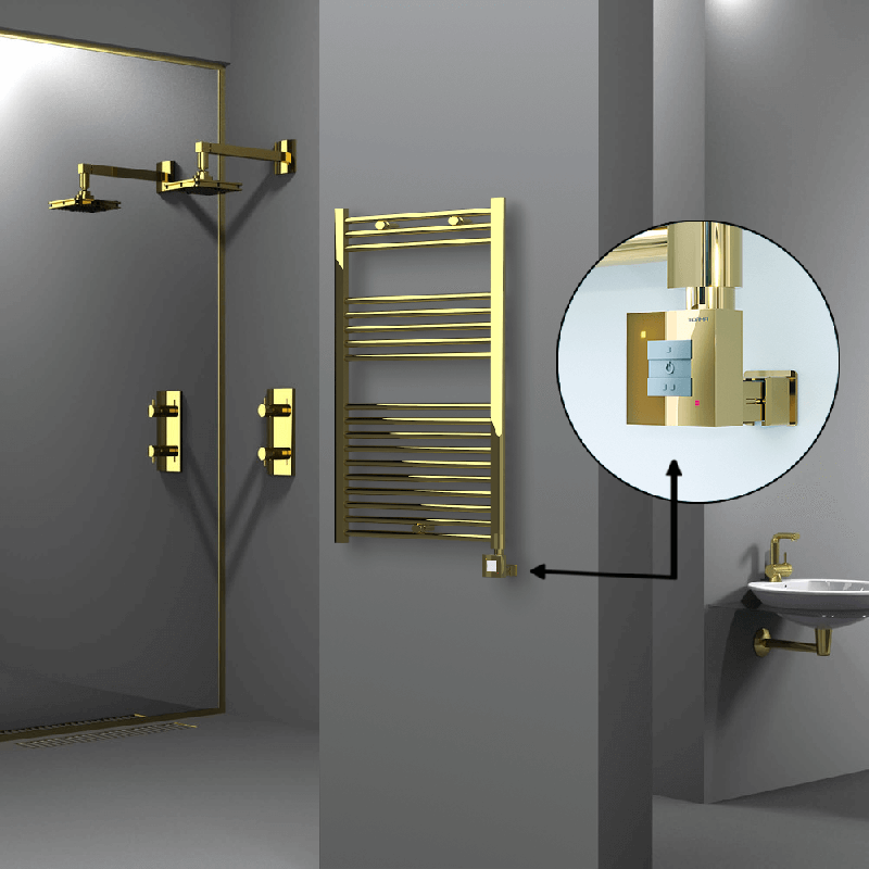 HAITI Elektrikli Havlupan 600x1000 Düz Altın (KTX1 Termostat) 300W - 1HAI06001000DK2PEB030