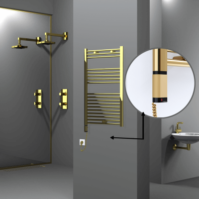 HAITI Elektrikli Havlupan 600x1000 Düz Altın (OneD On/Off ) Sol 300W - Thumbnail 1HAI06001000DK2PE9030