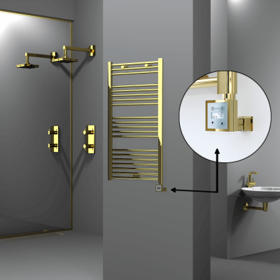 Radiva - HAITI Elektrikli Havlupan 600x1100 Düz Altın (KTX3 Termostat) 300W (1)