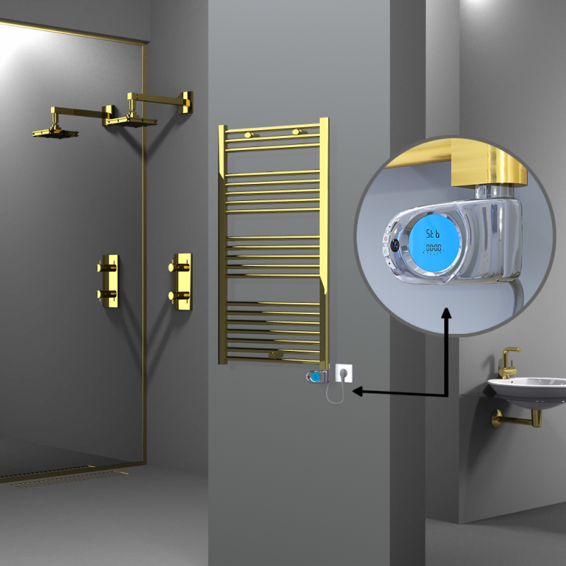 HAITI Elektrikli Havlupan 600x1100 Düz Altın (Musa Termostat) 300W - 1HAI06001100DK2PE3030