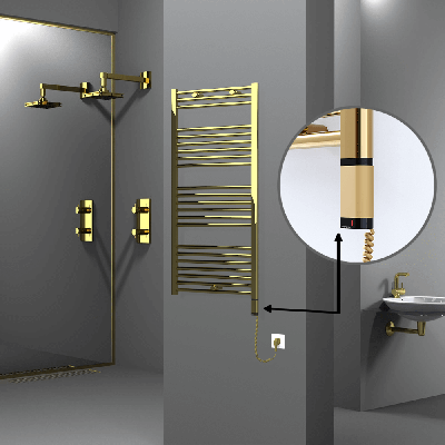 Radiva - HAITI Elektrikli Havlupan 600x1200 Düz Altın (OneD On/Off ) Sağ 300W (1)