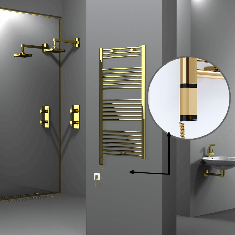 HAITI Elektrikli Havlupan 600x1200 Düz Altın (OneD On/Off ) Sol 300W - 1HAI06001200DK2PE9030