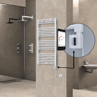  - HAITI Elektrikli Havlupan 600x1200 Düz Beyaz (KTX4 Termostat) 600W Spiral Kablolu (1)