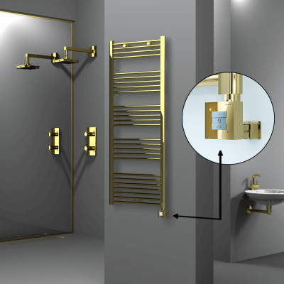 HAITI Elektrikli Havlupan 600x1500 Düz Altın (KTX1 Termostat) 600W - Thumbnail 1HAI06001500DK2PEB060