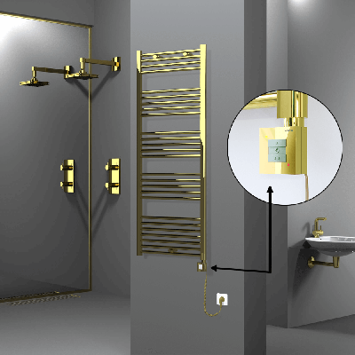 Radiva - HAITI Elektrikli Havlupan 600x1500 Düz Altın (KTX1 Termostat) 600W Spiral Kablolu (1)