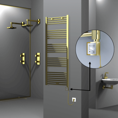 HAITI Elektrikli Havlupan 600x1500 Düz Altın (KTX3 Termostat) 600W Spiral Kablolu - Thumbnail 1HAI06001500DK2PE7060-K