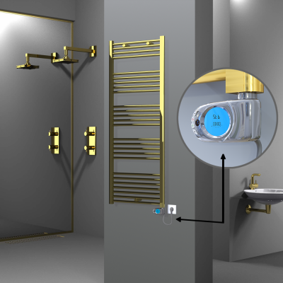 HAITI Elektrikli Havlupan 600x1500 Düz Altın (Musa Termostat) 600W - Thumbnail 1HAI06001500DK2PE3060