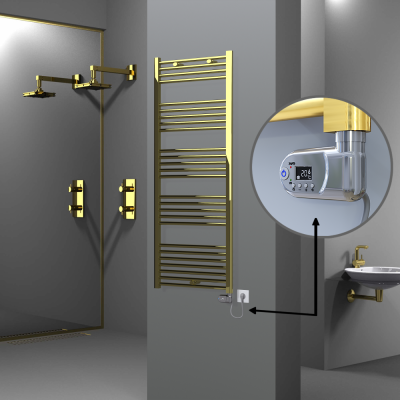 Radiva - HAITI Elektrikli Havlupan 600x1500 Düz Altın (Thesis Termostat) 600W (1)