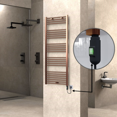 HAITI Elektrikli Havlupan 600x1500 Düz Bakır Eskitme (On/Off Düğmeli) 600W - Thumbnail 1HAI06001500DK3PE1060