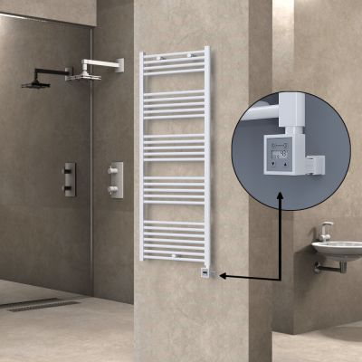 HAITI Elektrikli Havlupan 600x1500 Düz Beyaz (KTX3 Termostat) 1000W - Thumbnail 1HAI06001500DB1PE7100