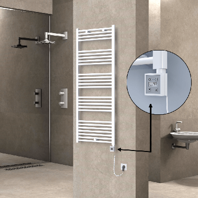 HAITI Elektrikli Havlupan 600x1500 Düz Beyaz (KTX3 Termostat) 1000W Spiral Kablolu - Thumbnail 1HAI06001500DB1PE7100-K