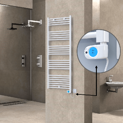 Radiva - HAITI Elektrikli Havlupan 600x1500 Düz Beyaz (Musa Termostat) 900W (1)