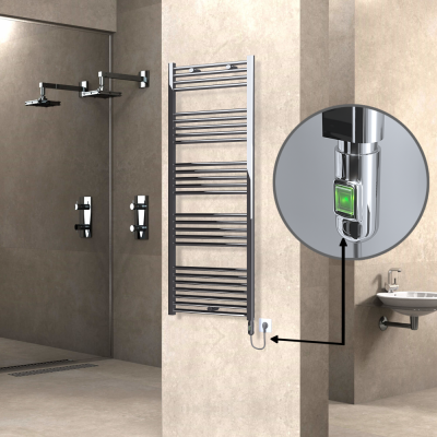 Radiva - HAITI Elektrikli Havlupan 600x1500 Düz Krom (On/Off Düğmeli) 600W - 323