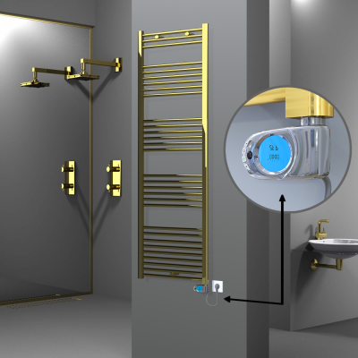 Radiva - HAITI Elektrikli Havlupan 600x1800 Düz Altın (Musa Termostat) 600W