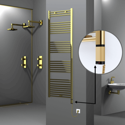 HAITI Elektrikli Havlupan 600x1800 Düz Altın (OneD On/Off ) Sağ 600W - Thumbnail 1HAI06001800DK2PE8060