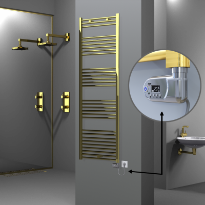 Radiva - HAITI Elektrikli Havlupan 600x1800 Düz Altın (Thesis Termostat) 600W - 500