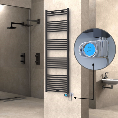 HAITI Elektrikli Havlupan 600x1800 Düz Antrasit (Musa Termostat) 900W - Thumbnail 1HAI06001800DB2TE3090