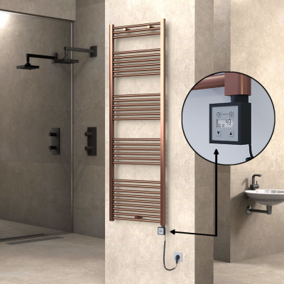 HAITI Elektrikli Havlupan 600x1800 Düz Bakır Eskitme (KTX3 Termostat) 600W Spiral Kablolu - Thumbnail 1HAI06001800DK3PE7060-K