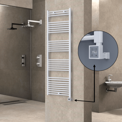 HAITI Elektrikli Havlupan 600x1800 Düz Beyaz (KTX3 Termostat) 1000W - Thumbnail 1HAI06001800DB1PE7100