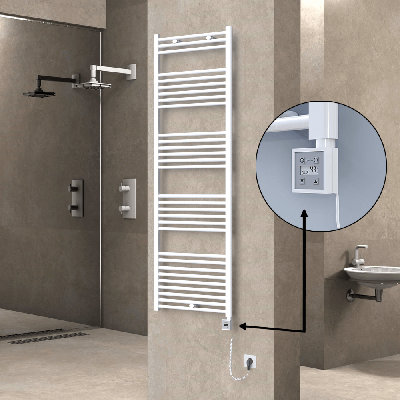 HAITI Elektrikli Havlupan 600x1800 Düz Beyaz (KTX3 Termostat) 1000W Spiral Kablolu - Thumbnail 1HAI06001800DB1PE7100-K