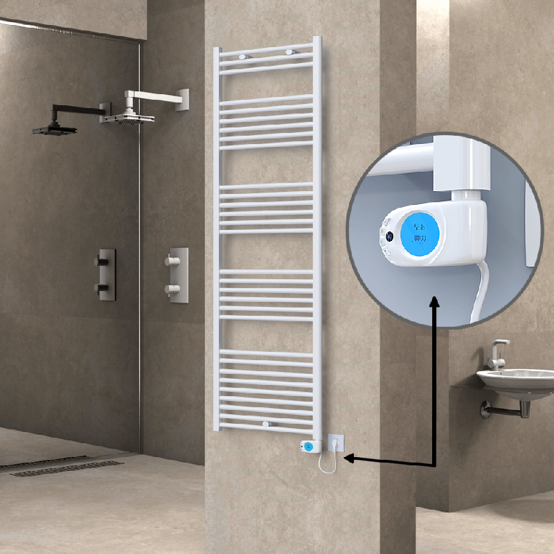 HAITI Elektrikli Havlupan 600x1800 Düz Beyaz (Musa Termostat) 900W - 1HAI06001800DB1PE3090