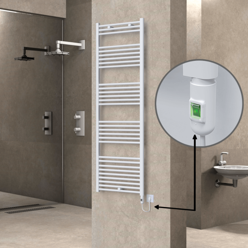 HAITI Elektrikli Havlupan 600x1800 Düz Beyaz (On/Off Düğmeli) 900W - 1HAI06001800DB1PE1090