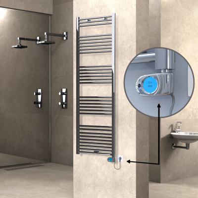 Radiva - HAITI Elektrikli Havlupan 600x1800 Düz Krom (Musa Termostat) 600W (1)
