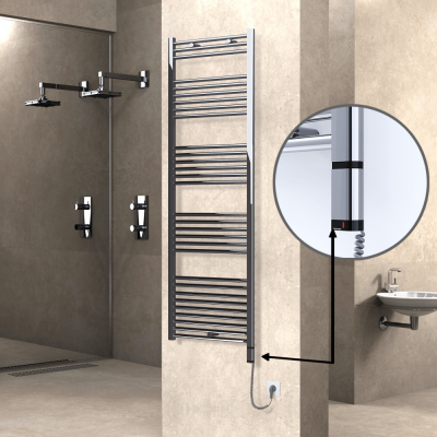 Radiva - HAITI Elektrikli Havlupan 600x1800 Düz Krom (OneD On/Off ) Sağ 600W (1)