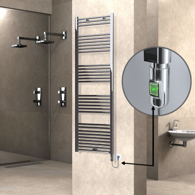 Radiva - HAITI Elektrikli Havlupan 600x1800 Düz Krom (On/Off Düğmeli) 600W