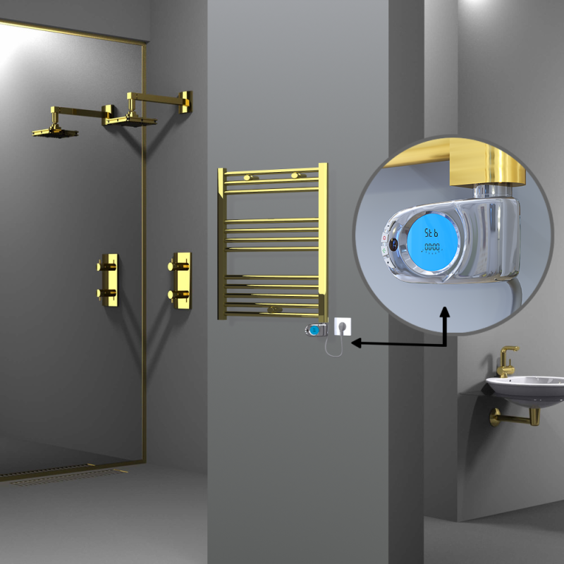 HAITI Elektrikli Havlupan 600x700 Düz Altın (Musa Termostat) 200W - 1HAI06000700DK2PE3020