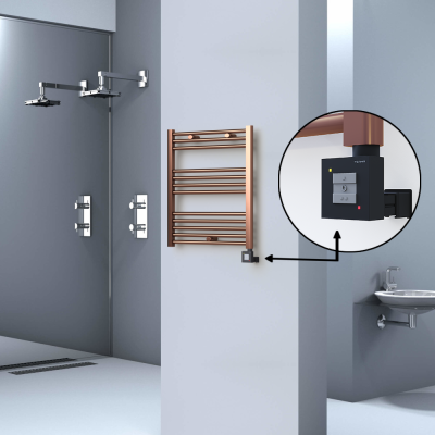  - HAITI Elektrikli Havlupan 600x700 Düz Bakır Eskitme (KTX1 Termostat) 200W