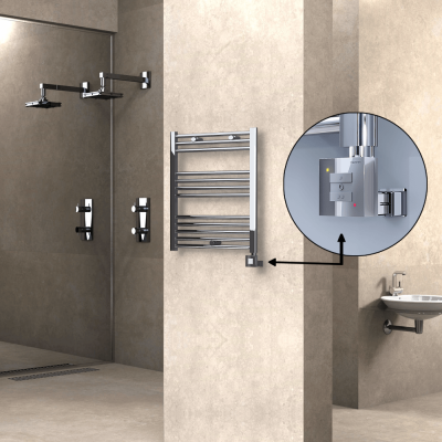 HAITI Elektrikli Havlupan 600x700 Düz Krom (KTX1 Termostat) 200W - Thumbnail 1HAI06000700DK1PEB020