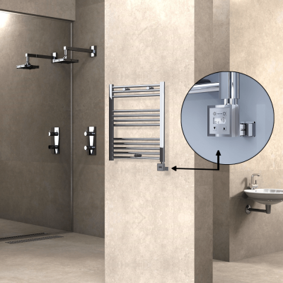 HAITI Elektrikli Havlupan 600x700 Düz Krom (KTX3 Termostat) 200W - Thumbnail 1HAI06000700DK1PE7020