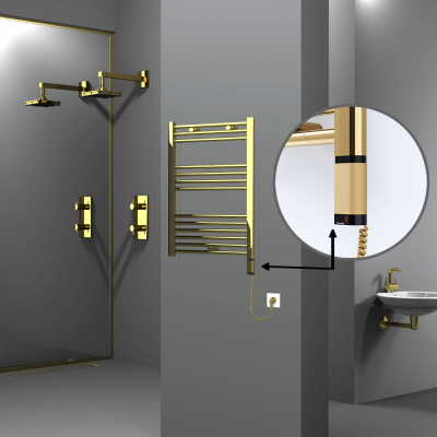 HAITI Elektrikli Havlupan 600x800 Düz Altın (OneD On/Off ) Sağ 300W - Thumbnail 1HAI06000800DK2PE8030