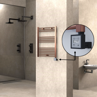 HAITI Elektrikli Havlupan 600x800 Düz Bakır Eskitme (KTX3 Termostat) 300W - Thumbnail 1HAI06000800DK3PE7030