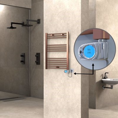  - HAITI Elektrikli Havlupan 600x800 Düz Bakır Eskitme (Musa Termostat) 300W