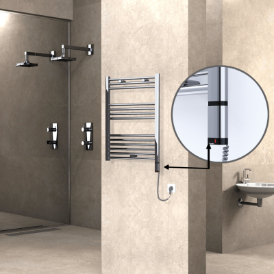 Radiva - HAITI Elektrikli Havlupan 600x800 Düz Krom (OneD On/Off ) Sağ 300W (1)