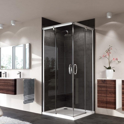 HÜPPE - Hüppe Duş Kabini Aura Kare 90 x 90 cm - İki Sabit Cam İki Kayar Kapı (1)