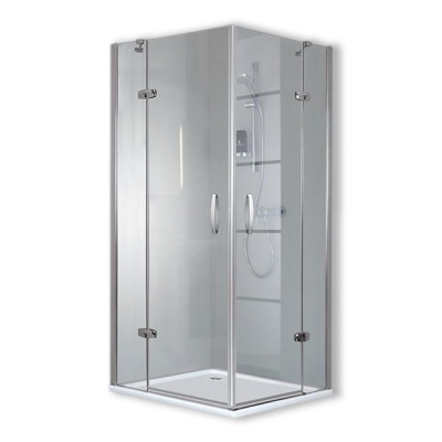 HÜPPE - Hüppe Duş Kabini Aura Kare 90 x 90 cm - İki Sabit Cam İki Menteşeli Kapı - 0