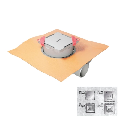 HÜPPE - Hüppe Yer Sifonu 10 x 10 cm 50 Lik Yandan Çıkışlı Parlak Bakır Paslanmaz Çelik Master X  HÜPPE - Hüppe Yer Sifonu 10 x 10 cm 50 Lik Yandan Çıkışlı Parlak Bakır Paslanmaz Çelik Master X