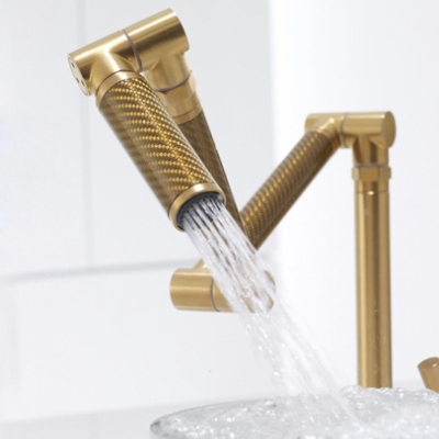 KOHLER - Kohler Eviye Bataryası Karbon Dirsekli, Brushed Gold
