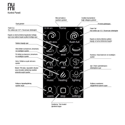 Kohler Klozet Numi Ada Tipi Akıllı Klozet Kompakt Set - Thumbnail 10KOH3901-00-TAKIM