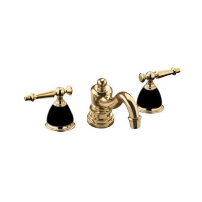 Kohler - Kohler Lavabo Bataryası Antique Altın & Siyah Porselen - 1