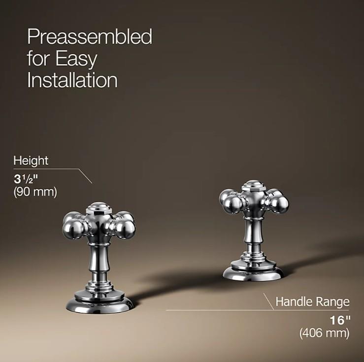 Kohler Artifacts Cross Handle Krom - 10KOH98068-3-CP