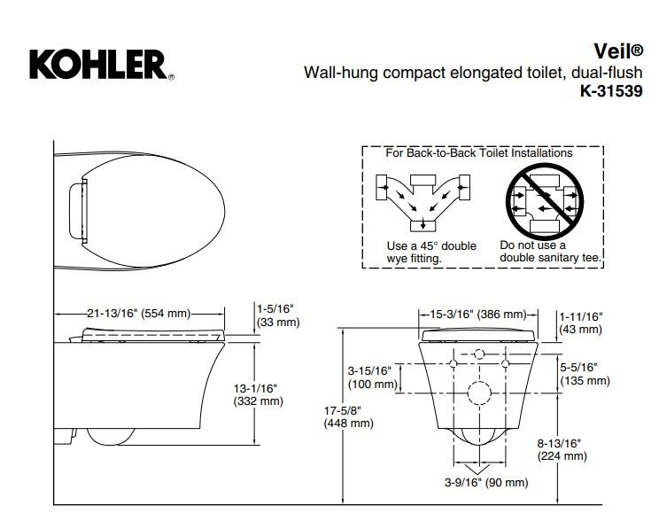 Kohler Asma Klozet Veil Beyaz - 10KOH31539-0