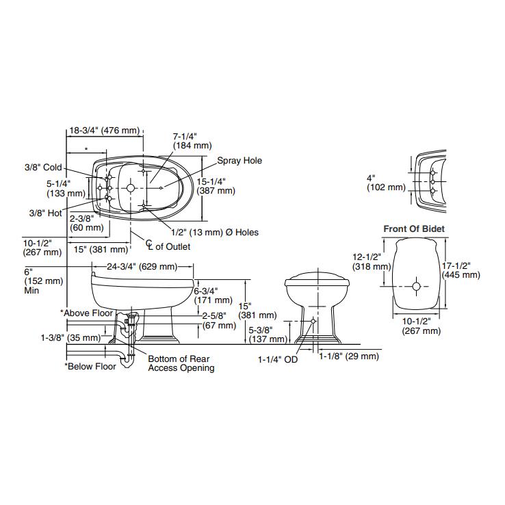 Kohler Bide & Batarya Takımı Portrait & Revival Krom - 11KOH4896-0000-TAKIM