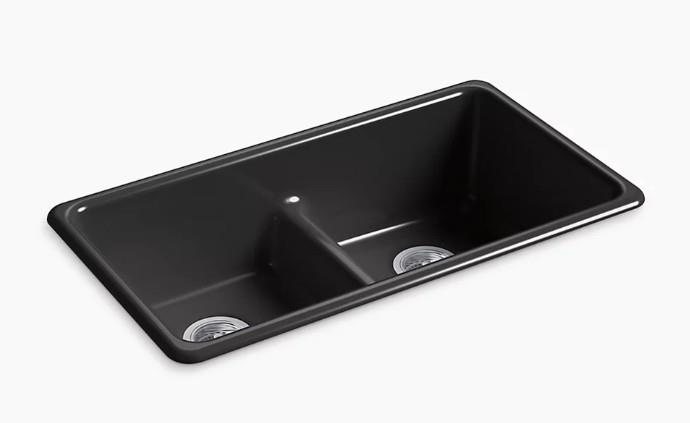 Kohler Eviye Iron Tones Çift Hazneli, Siyah - 10KOH5312-7
