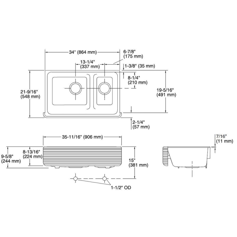 Kohler Eviye Whitehaven Hayridge Apron-Front - 10KOH6349-0-TAKIM