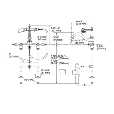 Kohler - Kohler Banyo Bataryası Finial Beyaz Porselen Volan (1)