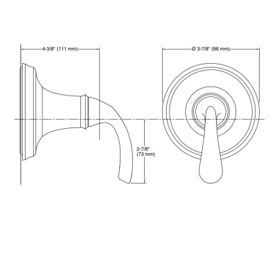 KOHLER - Kohler Gizli Taharat - Açma Kapama Valfi Ankastre Dış Kapak Forte Krom